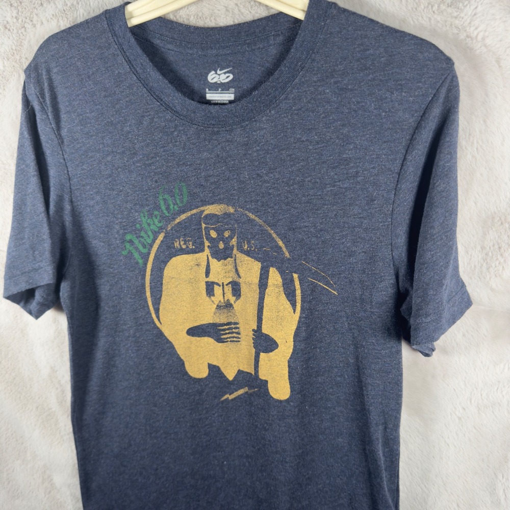 Nike 6.0 Mens Dri-Fit Graphic T-Shirt Navy Blue Reaper Skate Small